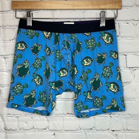 Meundies Men’s Sea Turtle Boxer Briefs Underwear size Medium, New without tags - Picture 1 of 4